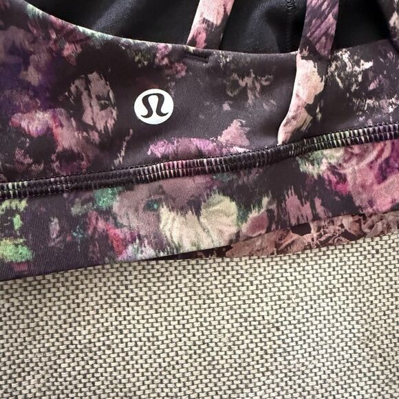 Lululemon Energy Bra Size 4 Multicolor Womens Medium Support Floral Athletic - Picture 3 of 4